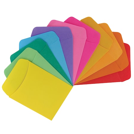 Hygloss Products Bright Library Pocket, Assorted Colors, PK300 15631